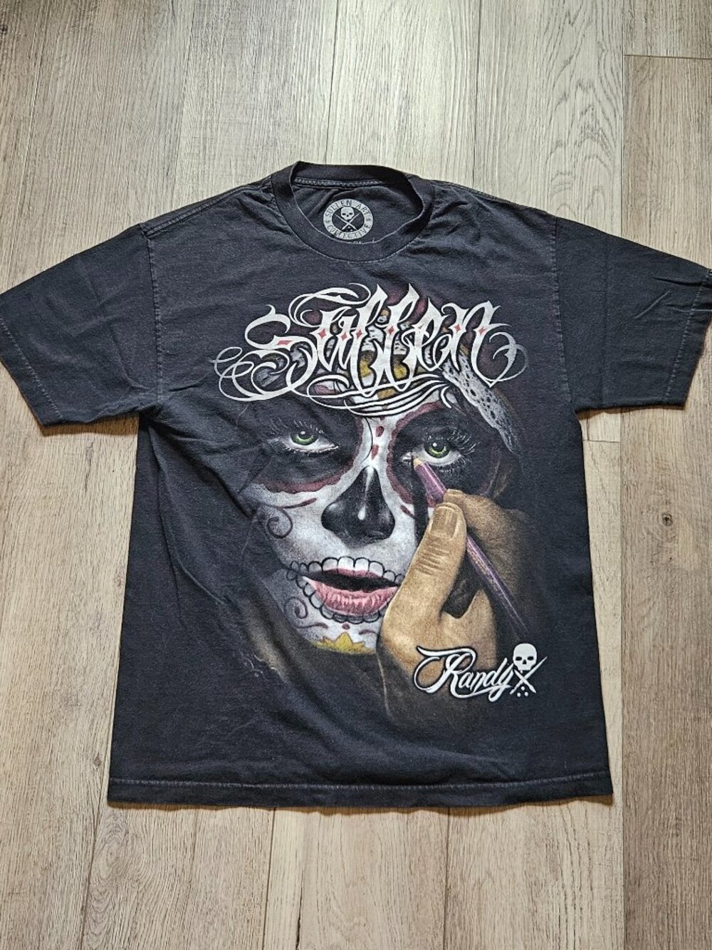 Sullen Art Collective Randy Tattoo Sugar Skull Day of the Dead T-Shirt Size L